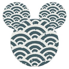 北歐藍色圖案杯墊 3入, D款, 3個