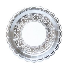 Wow Party Korea 經典金屬銀盤 18cm, 6個, 5個