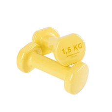DECATHLON 迪卡儂 PVC 啞鈴 黃色 1.5kg, 2個