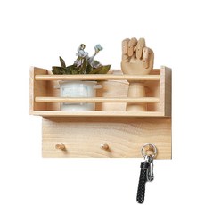 方正方形木質置物架 米色, 1個