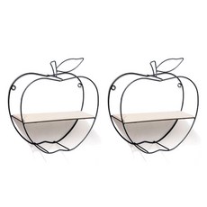 新鮮蘋果掛式置物架 黑色, 2個