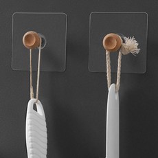 hillo 歐式木質黏貼掛鉤, 混色, 9個