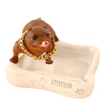 JHCompany黑幫鬥牛犬菸灰缸, 棕色, 1個