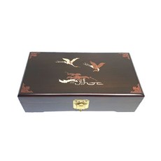 高級木頭10丸公蔘丹盒子, 栗色起重機, 1個