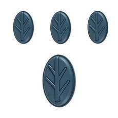 樹葉造型掛鉤, 藍色, 4個