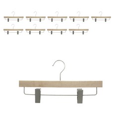 木頭木質下著褲子裙子夾子衣架, 實木, 10個