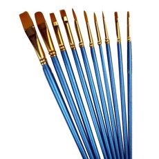 鋼普拉塗裝高級畫筆10件組, 混合色