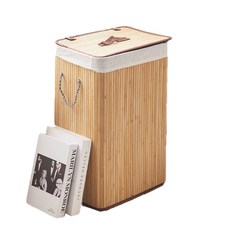 Paroma 杜威方形竹收納洗衣籃籃 59L, 自然木色, 1個