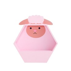 動物臉壁掛式置物架 六角羊, 1個