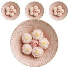 梳子紋路模具 飯碗 16.9*5.2cm, 印度粉紅色, 4個