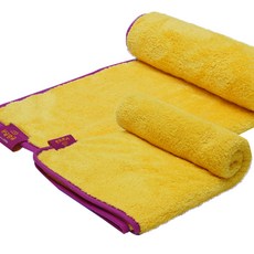 Nyanggeul Daenggeul Mong Mong 寵物毛巾2件組, 黃色 + 紫色, 1個