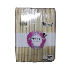 리빙웰 둥근 대나무 젓가락, 100개입, 10개