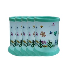 圓形筆筒風景押花材料包套組, 藍色, 5套