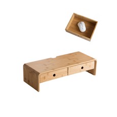 대나무 필렛 내츄럴 모니터 받침대 서랍 50 x 13 cm, 우드