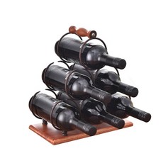 Tempesta 6格木質鋼製酒架, 銅