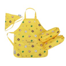 라인프렌즈 브라운앤프렌즈 아동용 앞치마 세트