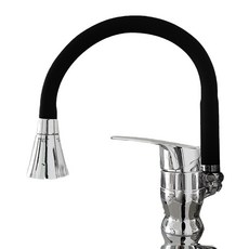 SOL BATH 直立式可伸縮水龍頭黑色 TS-1111, 1組