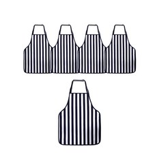 The Happy 手工製客人用防水圍裙 頸掛式, 15 條紋(海軍藍), 5個