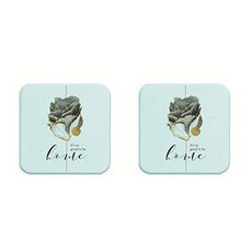 Vinterior 薄荷綠浴室矽藻土托盤杯墊 15 C, 2個