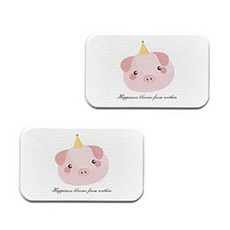 Vinterior 小豬浴室硅藻土盤杯墊 01 A, 2個