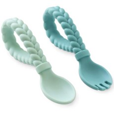 矽膠湯匙叉子組, 薄荷, 1套