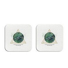 復古風樹葉浴室珪藻土托盤杯墊 26 D, 2個