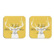 Vinterior 黃色浴室硅藻土托盤杯墊 17 C, 2個, 黃色