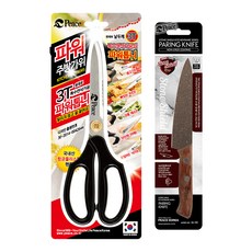 피스코리아 307 톱니 더 두꺼운 주방가위 + 스톤실드 과도, 혼합색상, 1세트