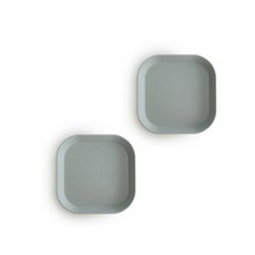 mushie 孩童塑膠餐盤, 鼠尾草綠, 2入