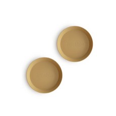 무쉬 플라스틱 플레이트 유아동 식기, 머스타드, 2개