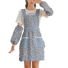 荷葉邊碎花圍裙 + 袖套組, TYPE03, 1套