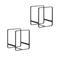 BRISK STYLE 方形廚具餐具收納架 2入, 黑色的