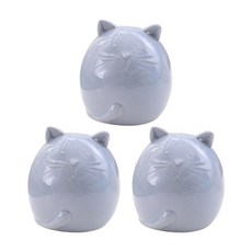 柔軟貓咪擺飾 3入, 灰色