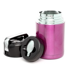 易煮保溫竹碗+勺子套組, 玫瑰粉, 1L