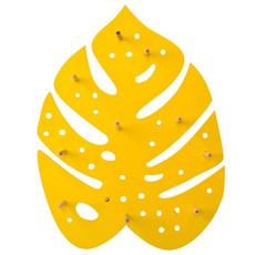 제이씨피 파스텔 우드 타공판 랙 몬스테라, 옐로우, 1개