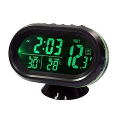 汽車用數字時鐘/溫度計/電壓表 12V/24V 綠色, 1個
