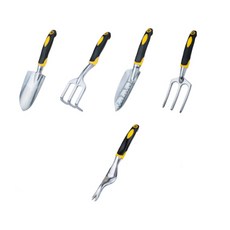 防鏽鋁製萬用園藝工具 黃色 5件組, 1套