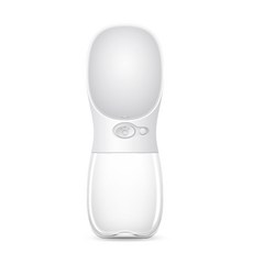 Oops 寵物便攜式按鈕水瓶 350ml, 白色, 1個