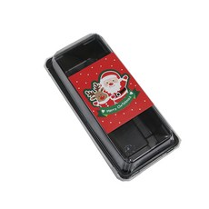 一次性長方形黑色小菜容器 300p + 聖誕老人糖果架 300p, 1套