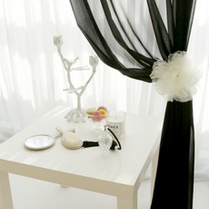 BYJIMI 浪漫花朵窗簾夾 8cm, 白色, 1個