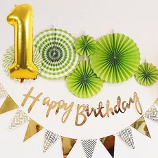 생일파티용품 생일파티세트 1, 그린, 1세트