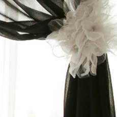 BYJIMI 浪漫花朵窗簾夾 8cm, 灰色, 1個