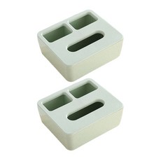 簡約多功能紙巾盒, 綠色, 2個