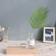 MORIANN 情感木質小夜燈+花瓶+貼紙+棕櫚葉假花+壓克力短語板 沒關係 都會好的, 混色