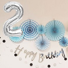 생일파티용품 생일파티세트 2, 블루, 1세트