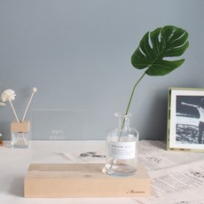 MORIANN 情感木質小夜燈+花瓶+貼紙+龜背葉假花+壓克力短語板 沒關係 都會好的, 混色