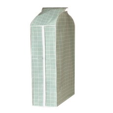 格紋圖案簡約衣服衣架套 綠色 M, 1個, 1件