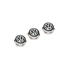 車用福斯標誌車牌螺絲, 3個, 混合色