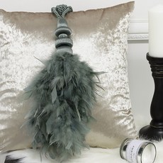 BYJIMI 窗簾羽毛掛球綁繩, 卡其灰, 1個