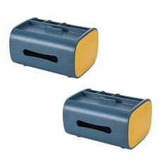 寬多功能紙巾盒 2個, 藍色